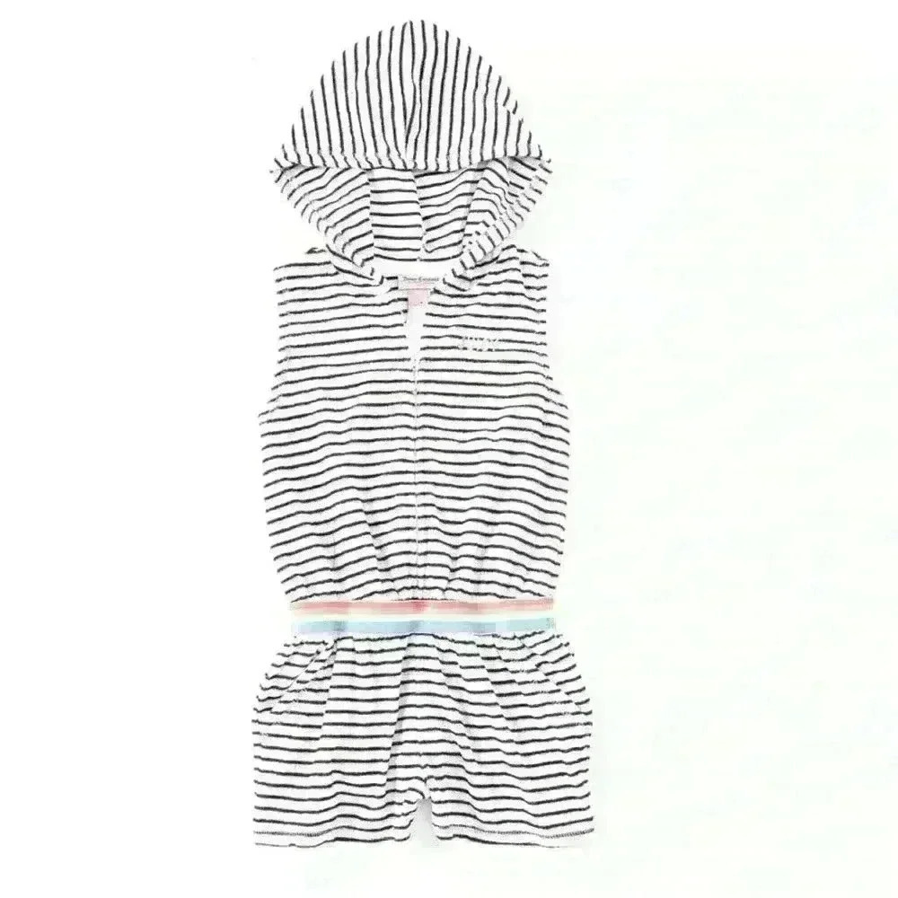 Juicy Couture Girls Striped Hooded Romper, size 4 - Picture 2 of 11